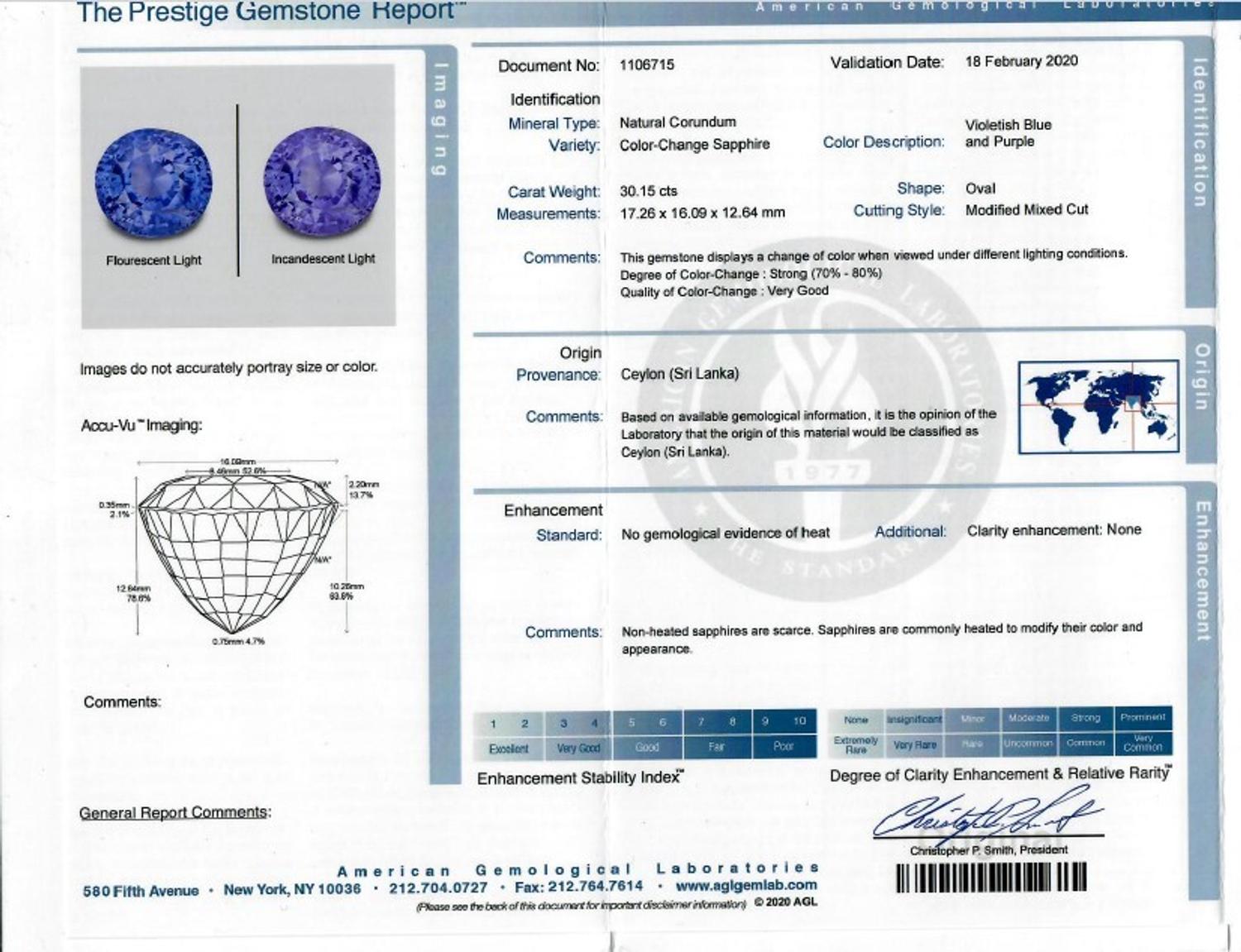 CEYLON COLOR-CHANGE SAPPHIRE AND DIAMOND RING