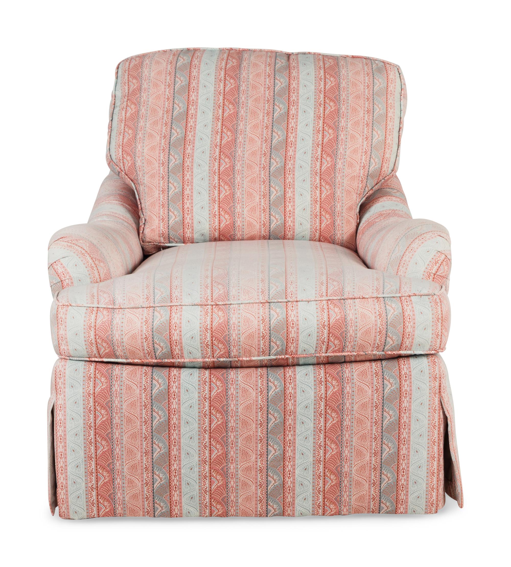 A Custom Bridgewater Style Easy Chair and Ottoman