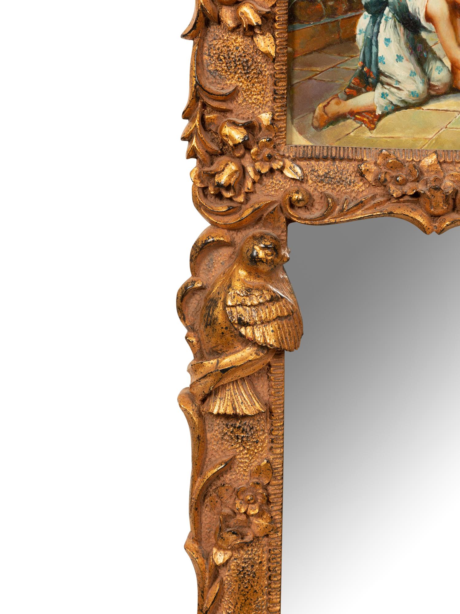A Italian Giltwood Trumeau Mirror