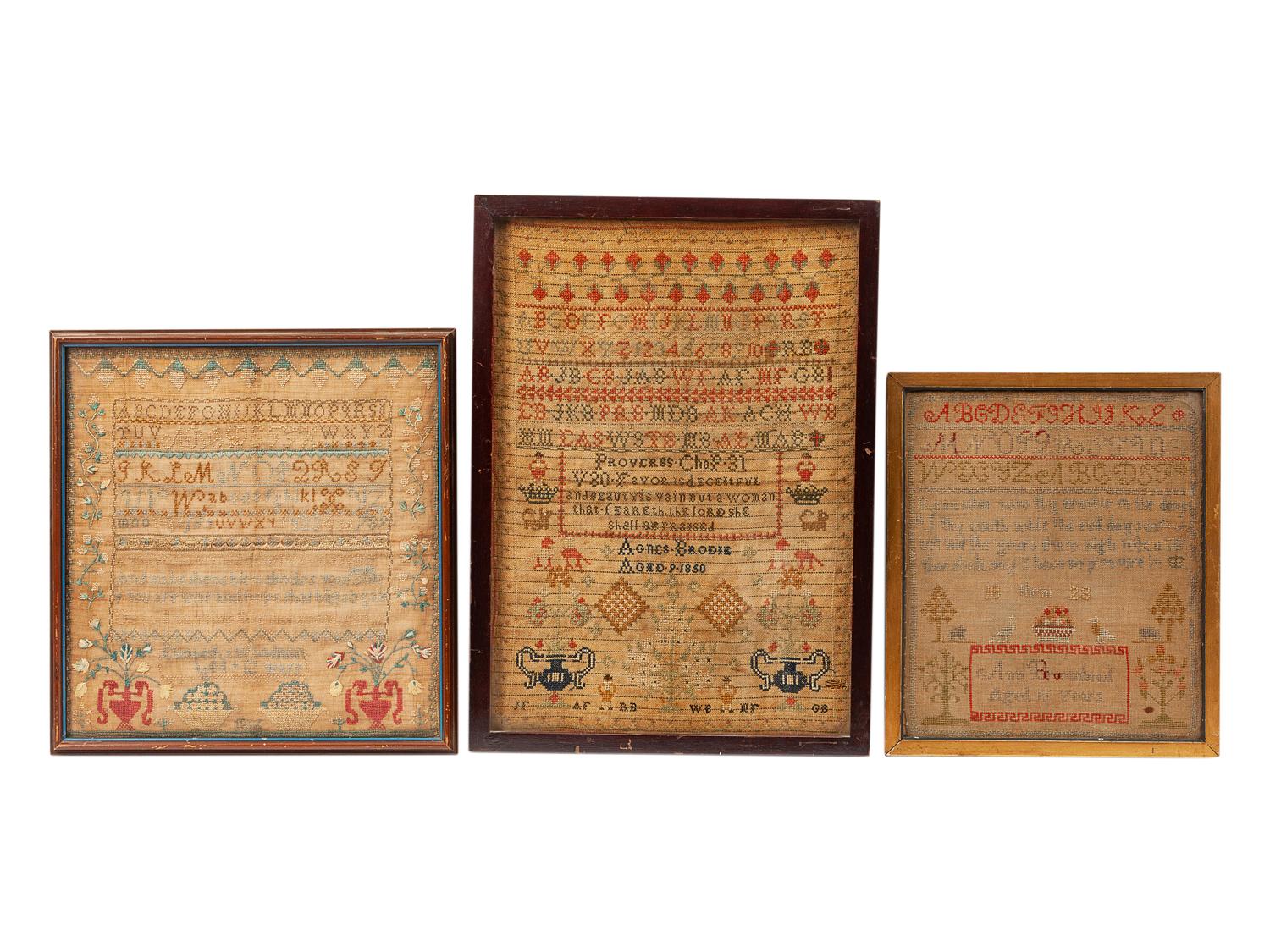 Three Needlework Samplers
