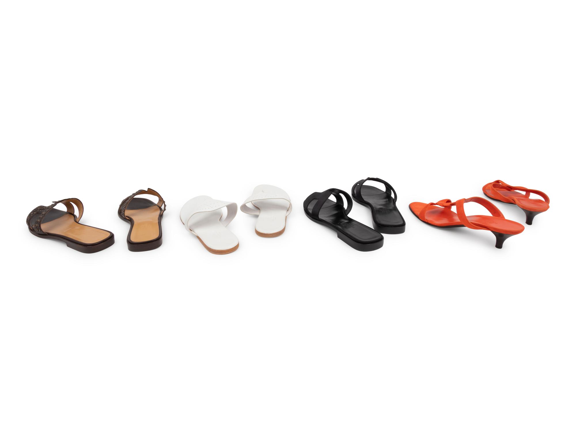 Four Pairs of Hermès Sandals, 2000-10s