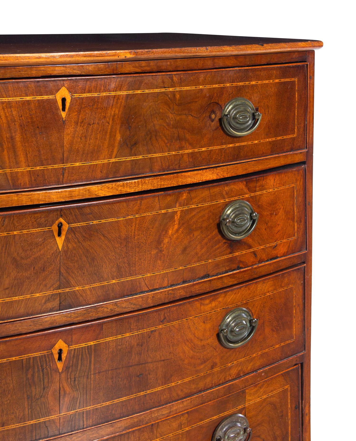 A George III Mahogany Bowfront Chest of Drawers