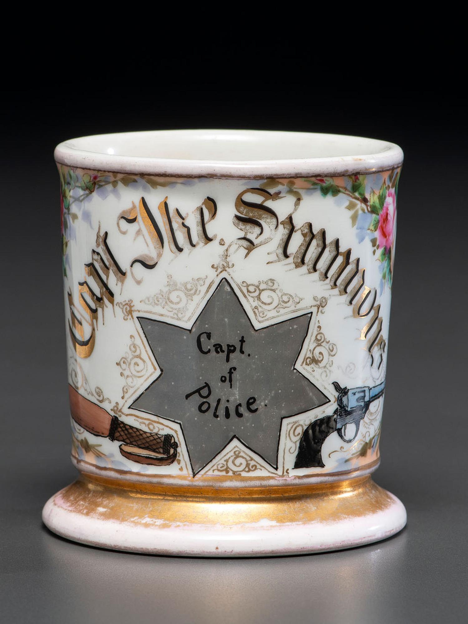 A Police Captain's Porcelain Occupational Shaving Mug