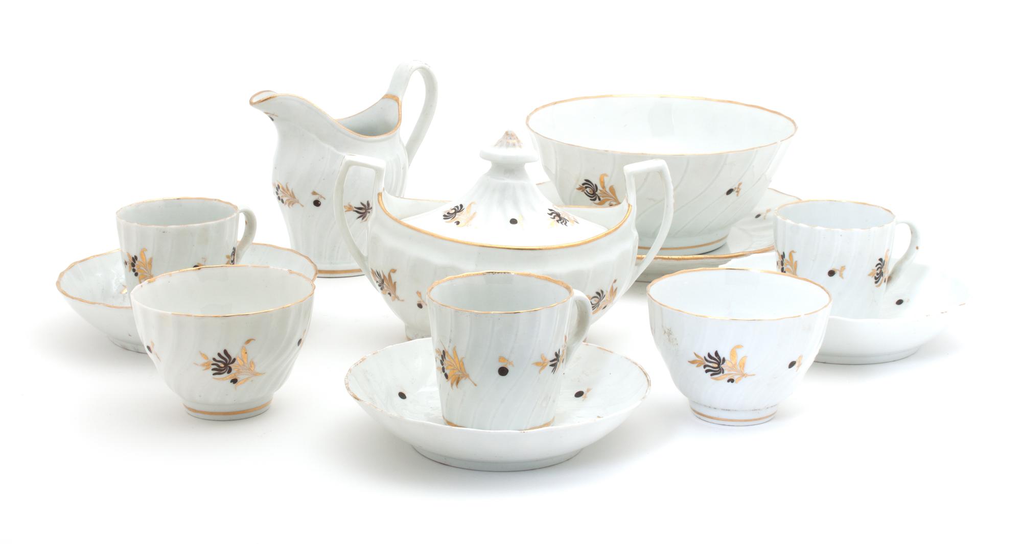 A Partial Tea Service Height of tallest 5 inches. — CHAMBERLAIN'S WORCESTER PATTERN #76, CIRCA 1795-1810