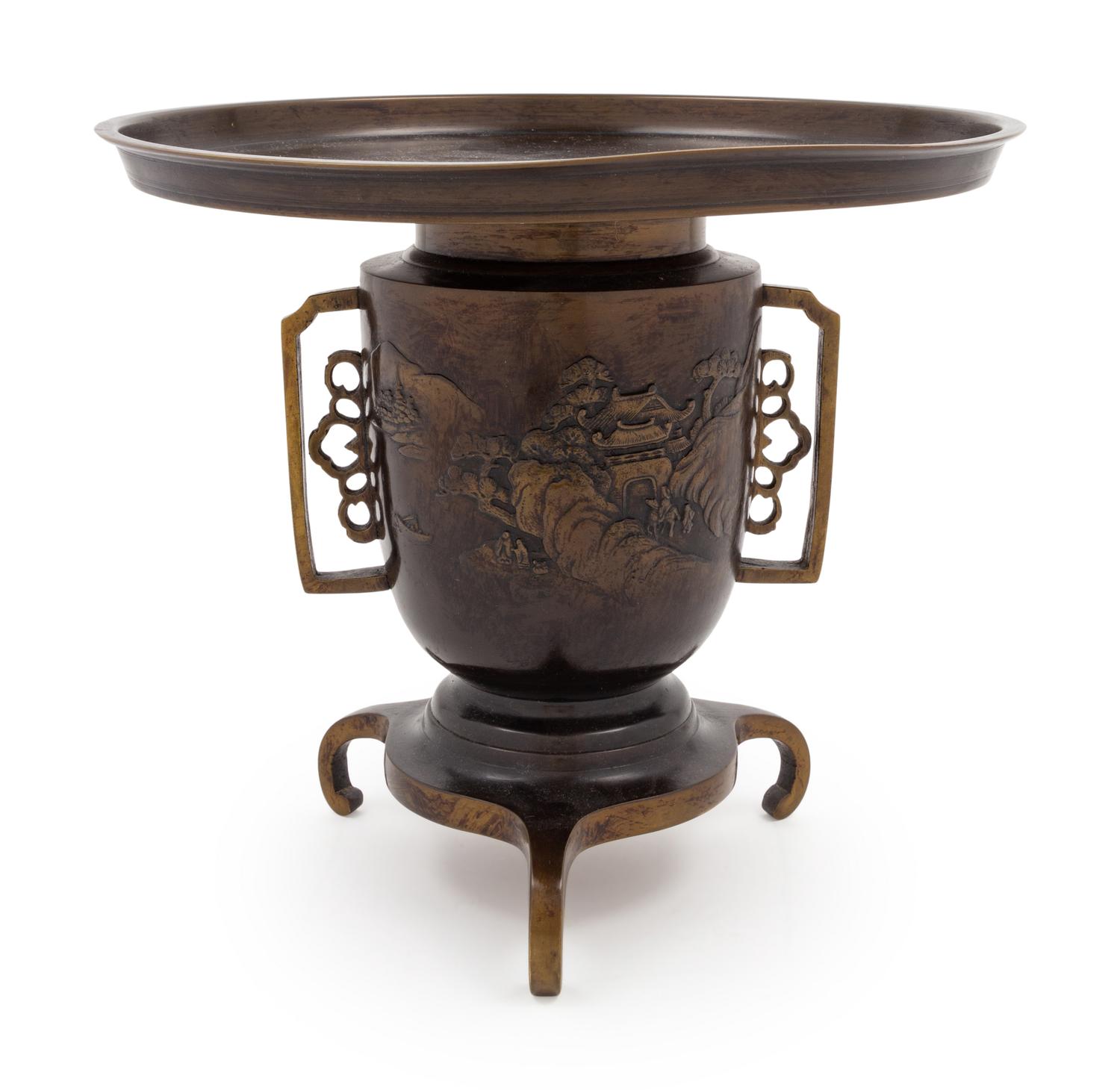 A Bronze Japanese Flower Pot