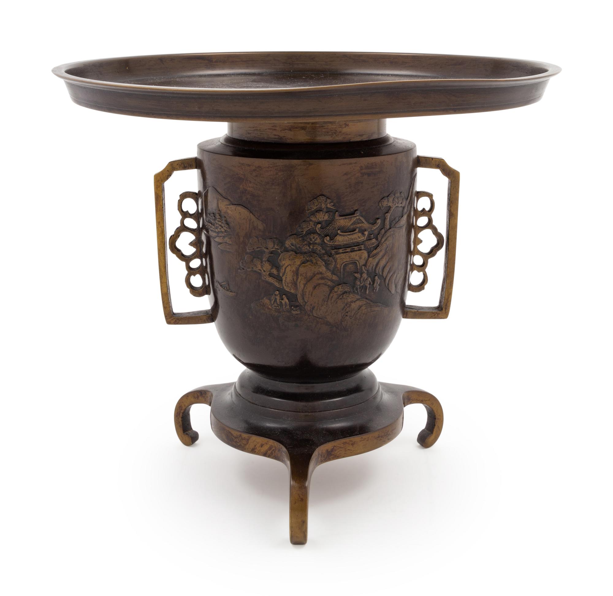 A Bronze Japanese Flower Pot