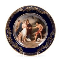 A Vienna Style (Fischer & Mieg) Painted and Parcel Gilt Porcelain Cabinet Plate