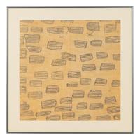 A Group of Nine Pongo Bark Cloth Drawings