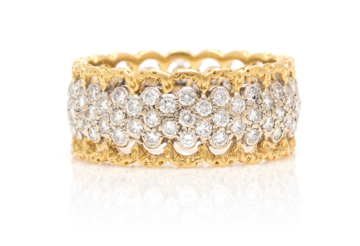 An 18 Karat Gold and Diamond Band, Buccellati, 3.45 dwts.