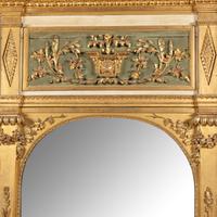 An Italian Neoclassical Carved and Paint-Decorated Giltwood Pier Mirror