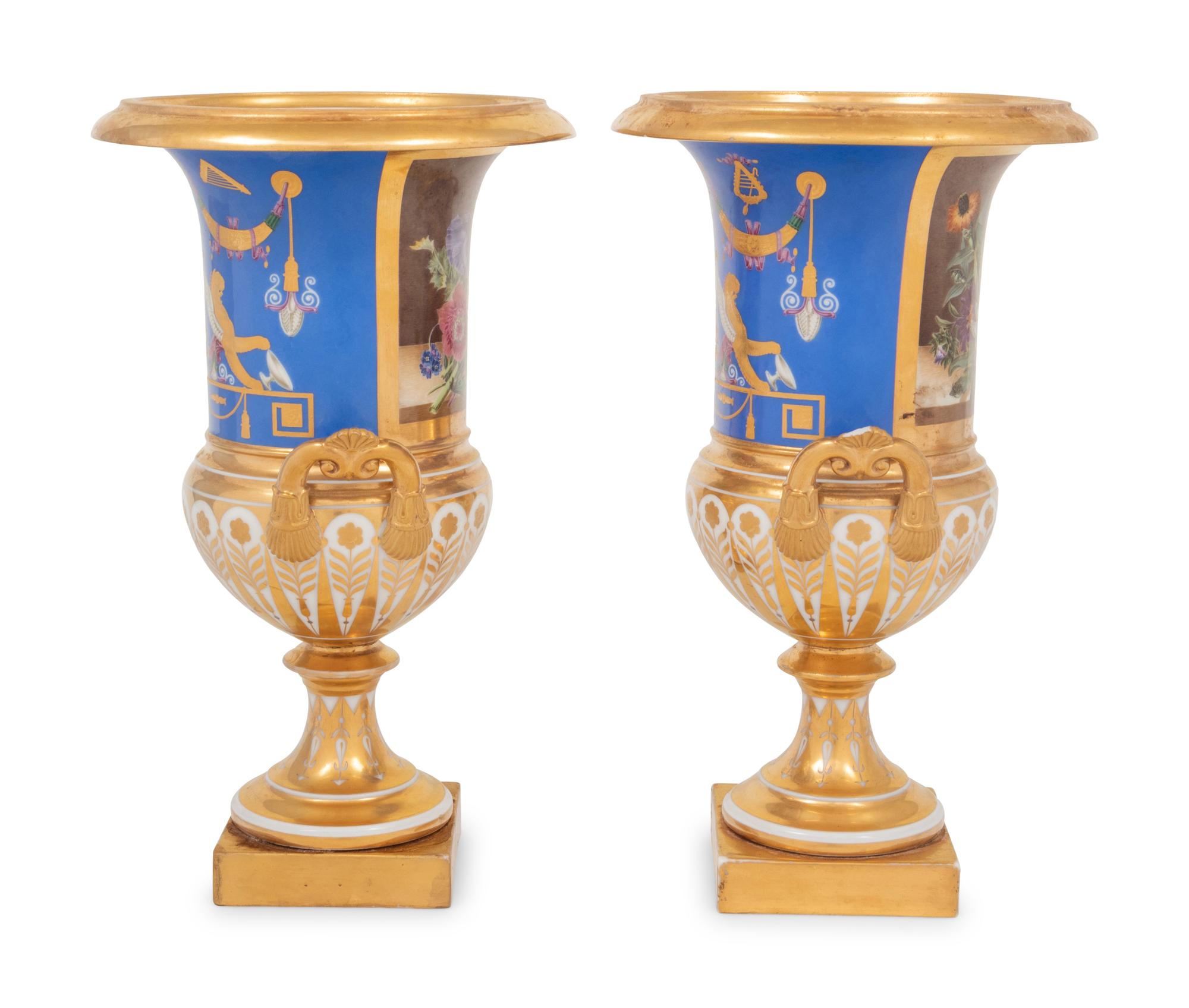 A Pair of Paris Porcelain Urns