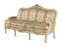 A Louis XV Style Cream Painted and Parcel Gilt Canapé