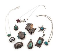 Navajo, Zuni, and Southwestern-style Pendants and Pins