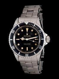 ROLEX, REF. 5513 STAINLESS STEEL TROPICAL GILT 'METERS FIRST SUBMARINER' WATCH