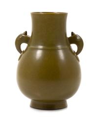 A Teadust Glazed Porcelain Zun Vase Height 8 inches.