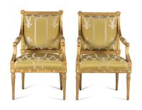 A Pair of North European Giltwood Fauteuils