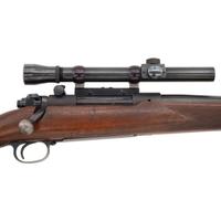 **Pre-64 Transitional Winchester Model 70 with Lyman Alaskan Scope and Griffin & Howe Side Mount
