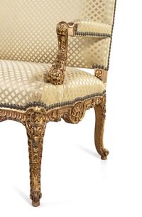 A Louis XV Style Giltwood Settee