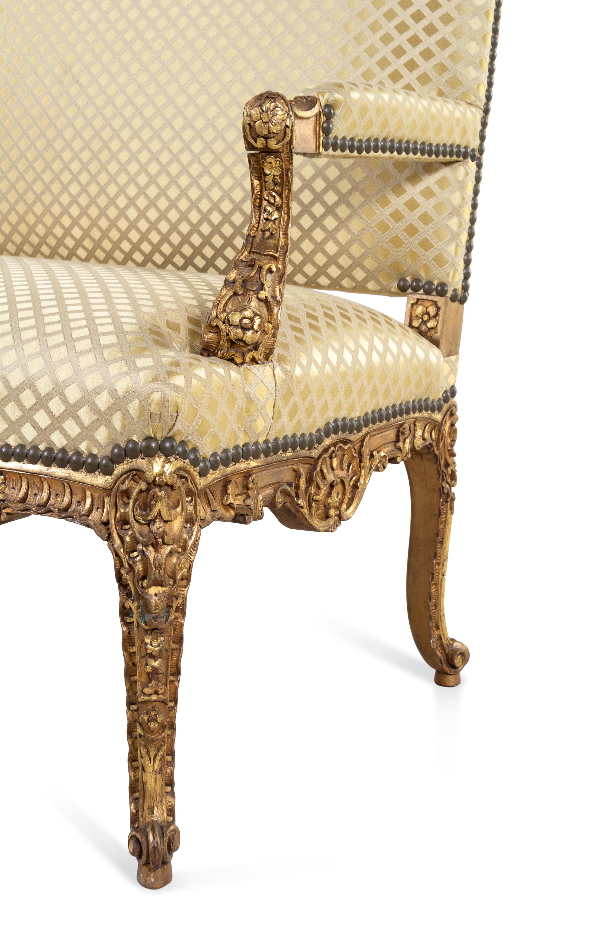A Louis XV Style Giltwood Settee