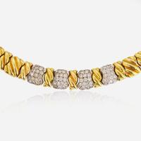 An 18K Yellow Gold and Diamond Necklace