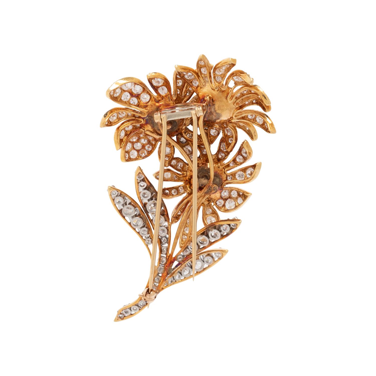 DIAMOND FLOWER BROOCH