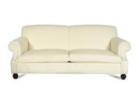 A Pair of Ralph Lauren Two-Cushion Ivory Chenille-Upholstered Sofas