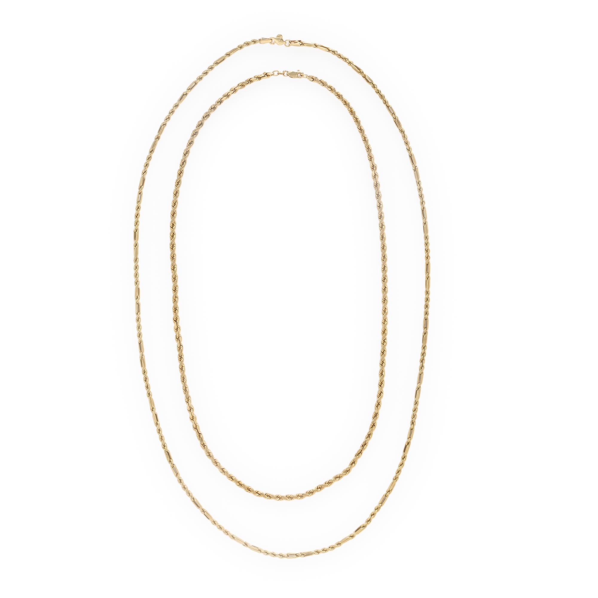 Two Yellow Gold Chain Necklaces