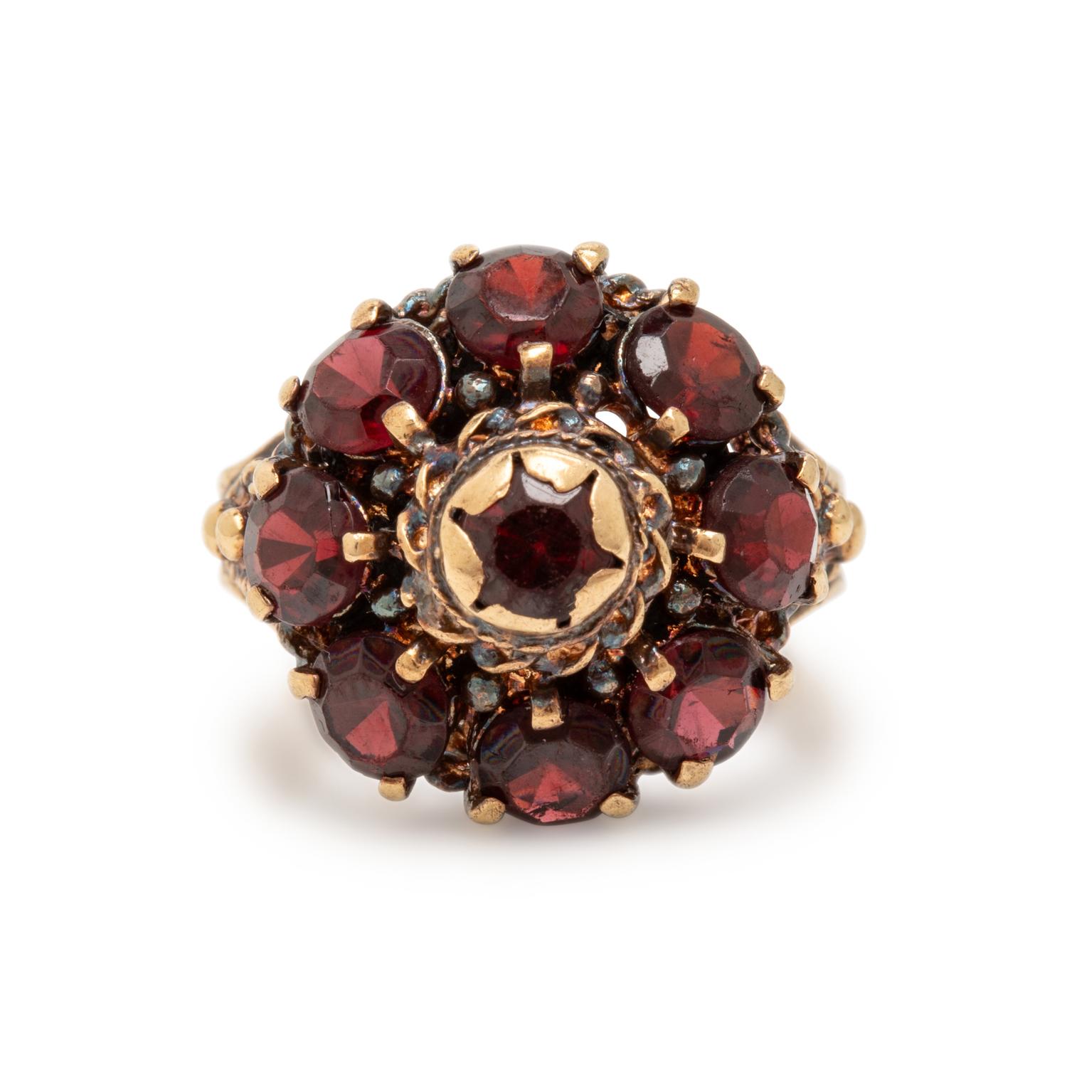 Yellow Gold and Multigem Ring and Brooch