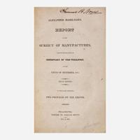 [Americana] Hamilton, Alexander Alexander Hamilton's Report On The Subject Of Manufactures…