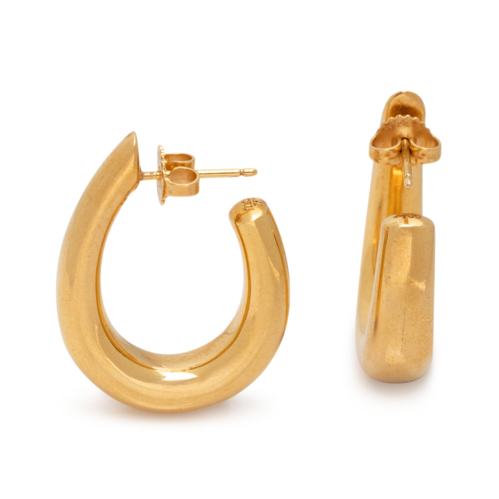 TIFFANY & CO., YELLOW GOLD HOOP EARRINGS