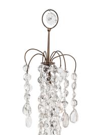 A Pair of French Gilt Bronze, Cut Glass and Rock Crystal Three-Light Candelabra