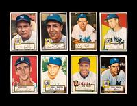 A Group of Eight 1952 Topps Baseball Cards Including Andy Pafko Card No. 1 and Multiple Hall of Famers,