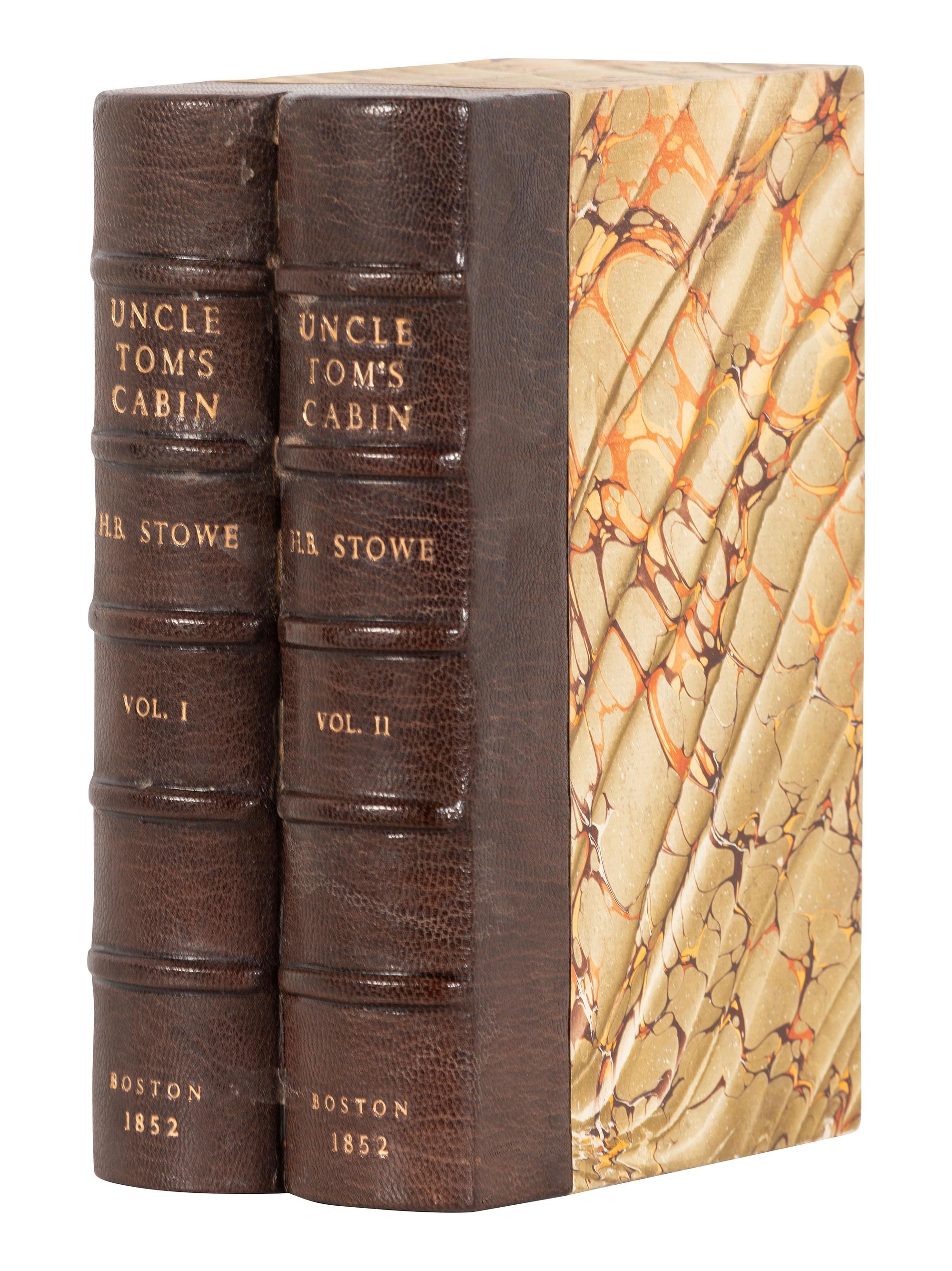 STOWE, Harriet Beecher (1811-1896). Uncle Tom's Cabin . Boston and Cleveland: John P. Jewett & Company, Jewett Proctor & Worthington, 1852.