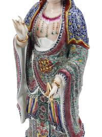 A Chinese Enameled Porcelain Figure of Guanyin