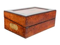 An Early Victorian Mother-of-Pearl Inlaid Amboyna and Burlwood Writing Slope