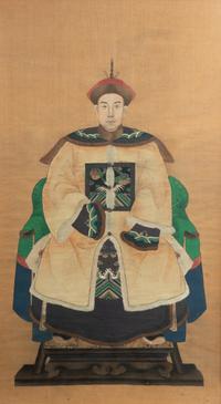 A Pair of Chinese Silk Paintings of Court Figures