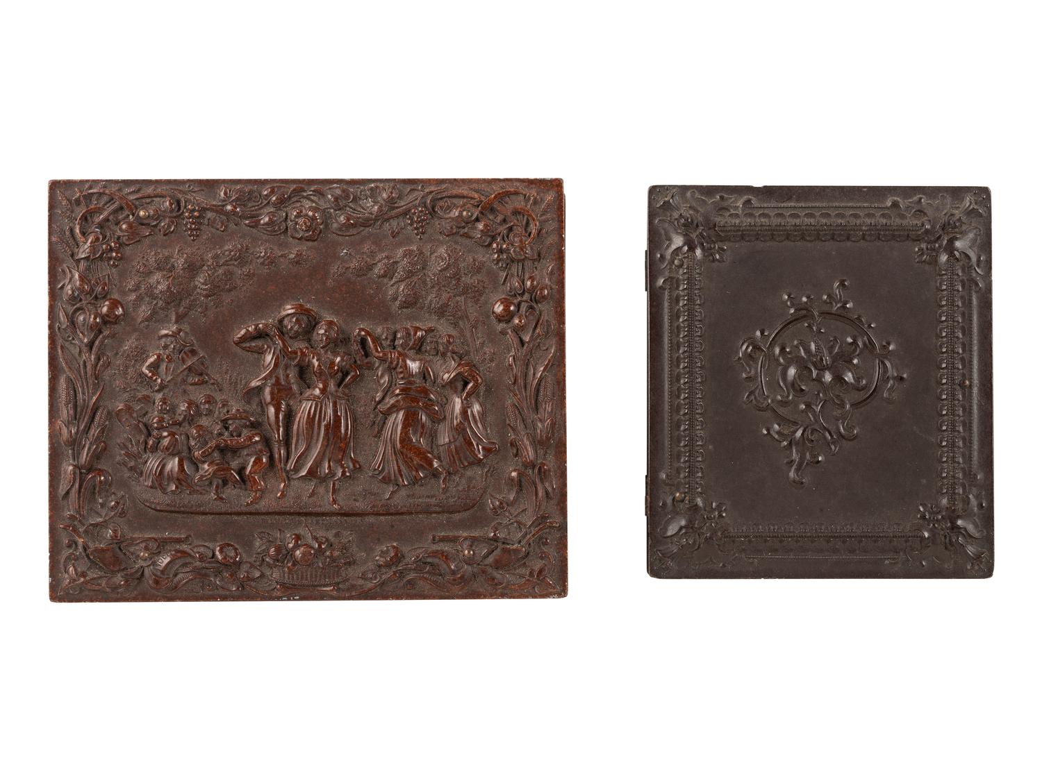 [EARLY PHOTOGRAPHY]. 4 cased images featuring subjects holding or displaying cased images.