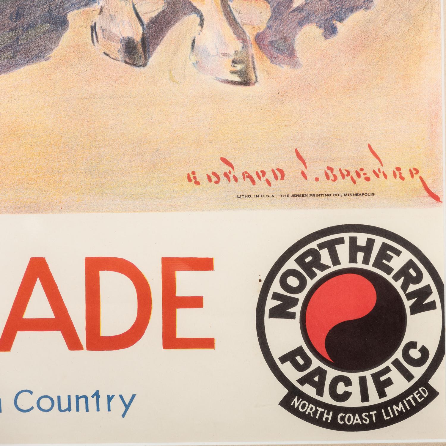 [WESTERN AMERICANA]. BREWER, Edward, artist. Rodeo Parade in the Montana - Wyoming Dude Ranch Country . Minneapolis, MN: Jensen Printing Co.,