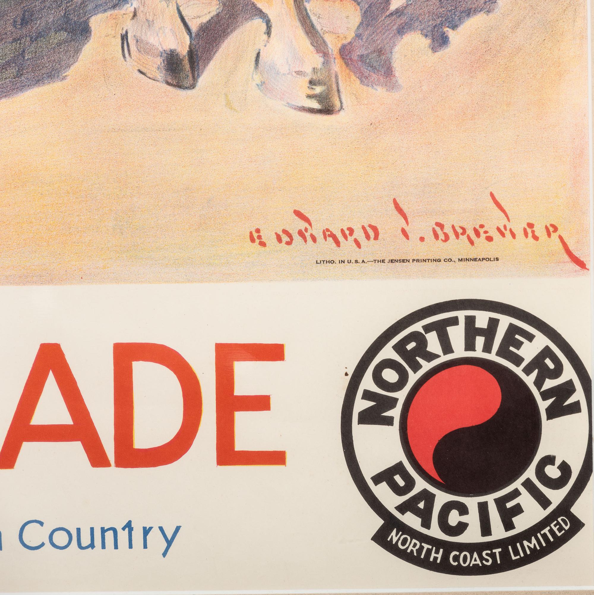 [WESTERN AMERICANA]. BREWER, Edward, artist. Rodeo Parade in the Montana - Wyoming Dude Ranch Country . Minneapolis, MN: Jensen Printing Co.,