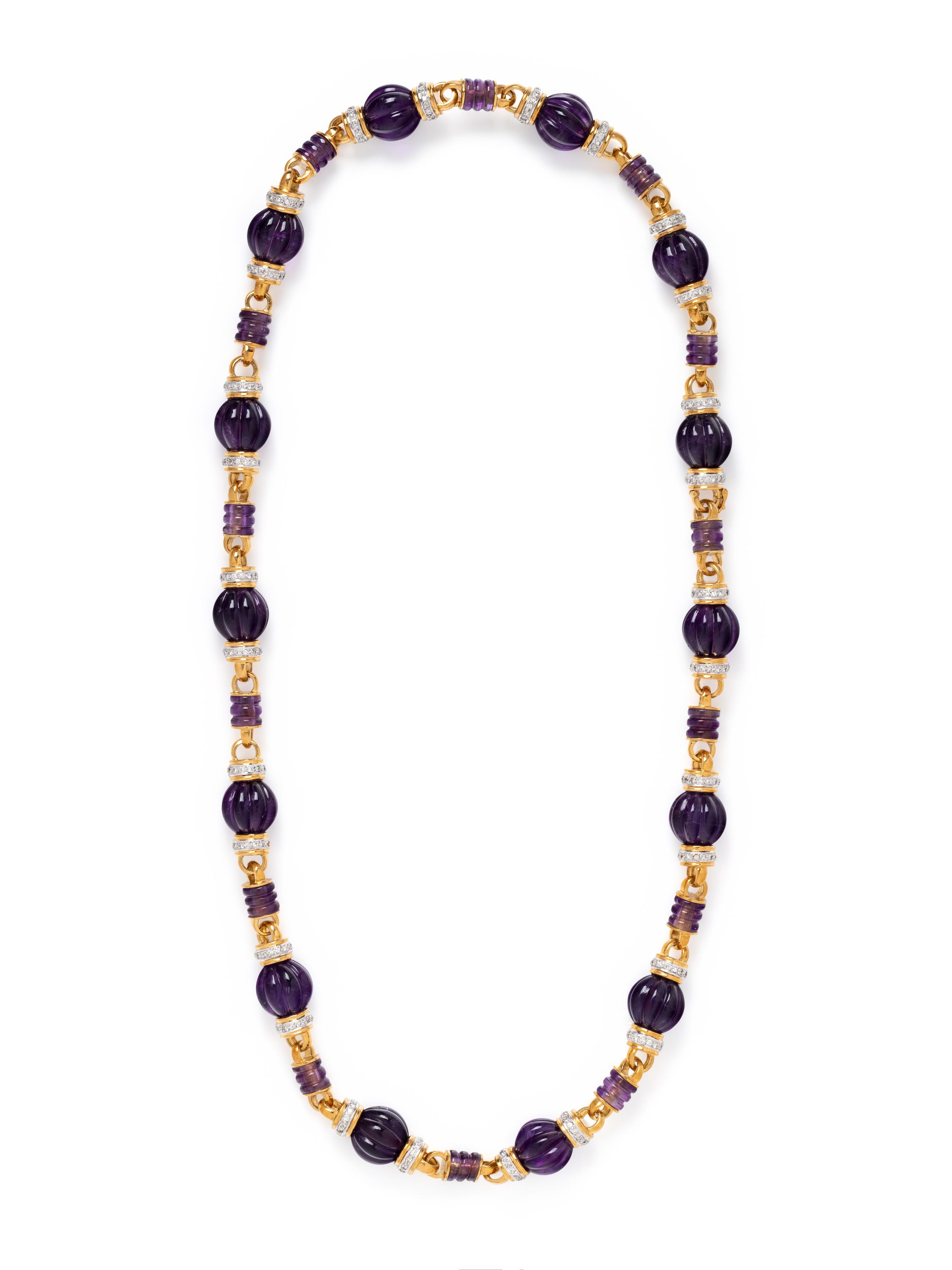 AMETHYST AND DIAMOND NECKLACE