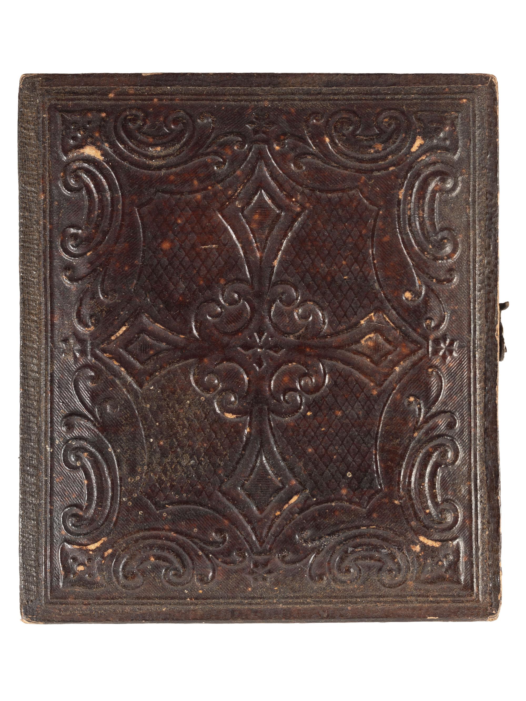 [EARLY PHOTOGRAPHY]. Sixth plate ruby ambrotype of a young African American male subject.