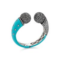 DIAMOND SIMULANT AND ENAMEL CUFF BRACELET
