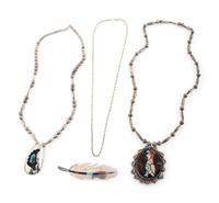 Navajo, Zuni, and Hopi Silver Necklaces