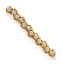 YELLOW GOLD AND DIAMOND FLOWER BRACELET