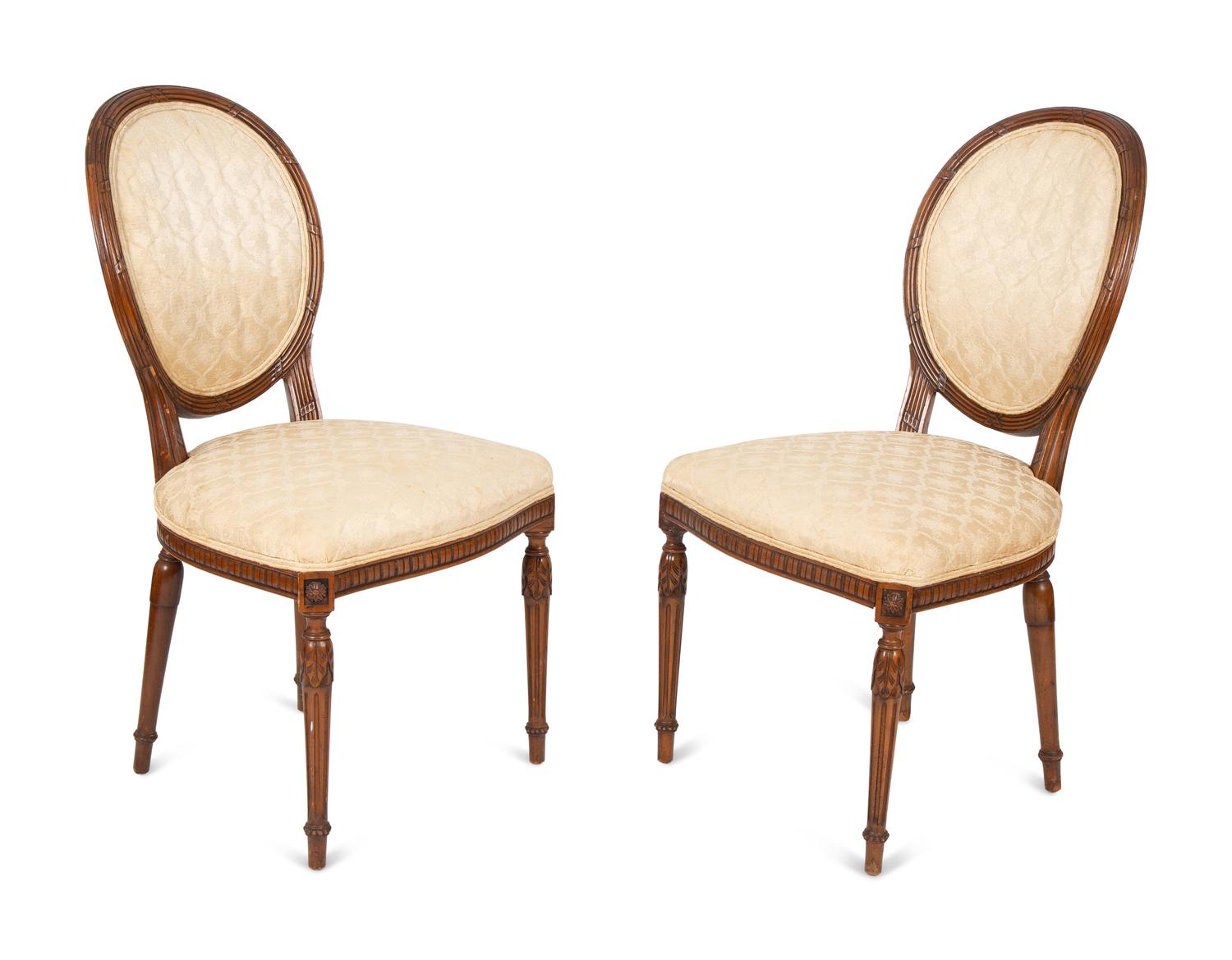 A Set of Four Louis XVI Style Side Chairs