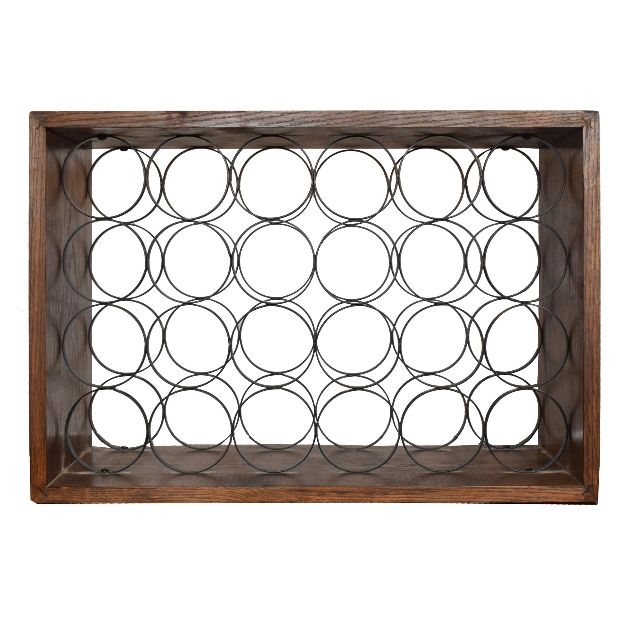 A Wood and Wirework Wine Rack 25.25" W x 8.75" D x 17.5" H — United States, 20th Century
