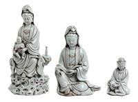 A Group of Three Chinese Blanc de Chine Figures Height of tallest 11 5/8 inches. — 20TH CENTURY