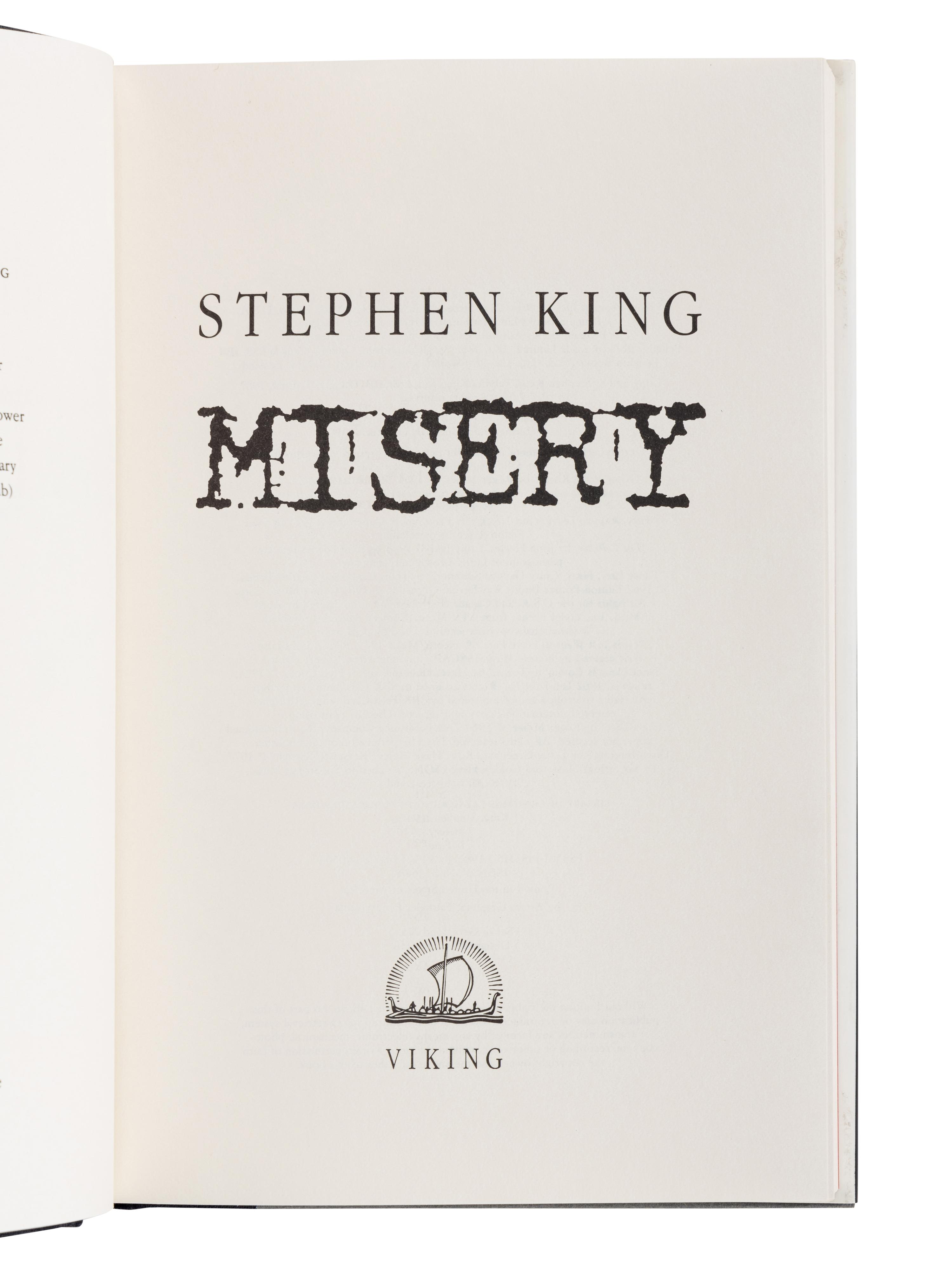 KING, Stephen (b. 1947). A group of 8 works by King, MOST FIRST EDITIONS, comprising: