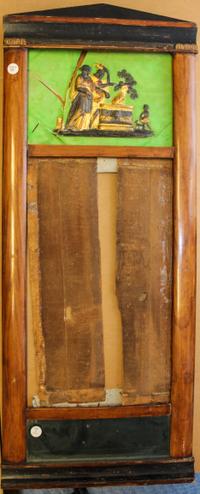 A Biedermeier Parcel Ebonized Walnut Pier Mirror. Height 44 3/4 x width 18 1/4 inches.