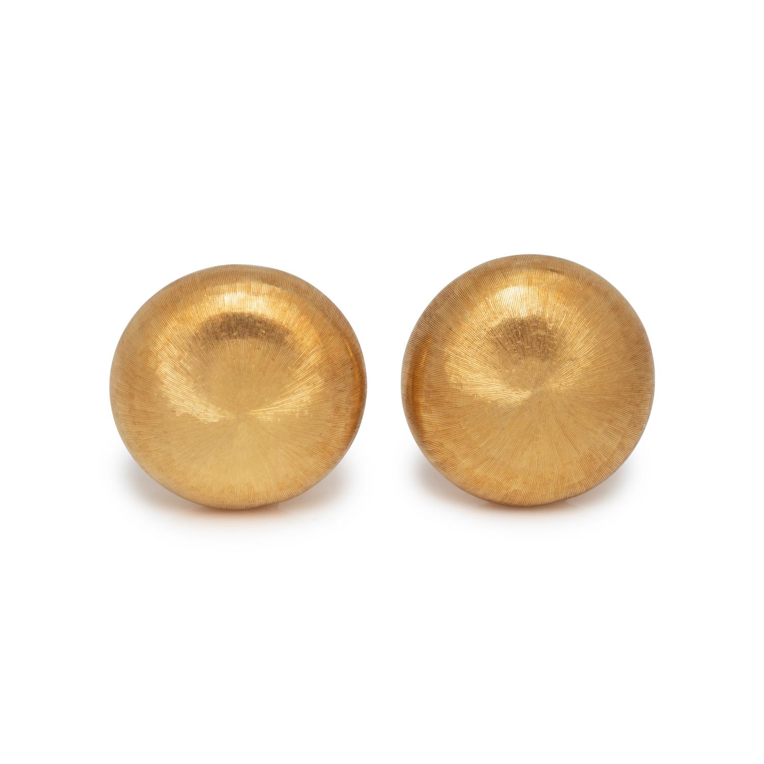 BUCCELLATI, YELLOW GOLD EARCLIPS
